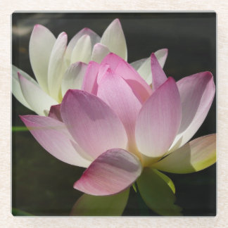 Posavasos De Vidrio Pareja de flores de Lotus II