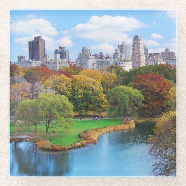 Posavasos De Vidrio Parque central Manhattan de Nueva York (Anverso)