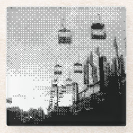 Posavasos De Vidrio parque de diversiones de píxeles