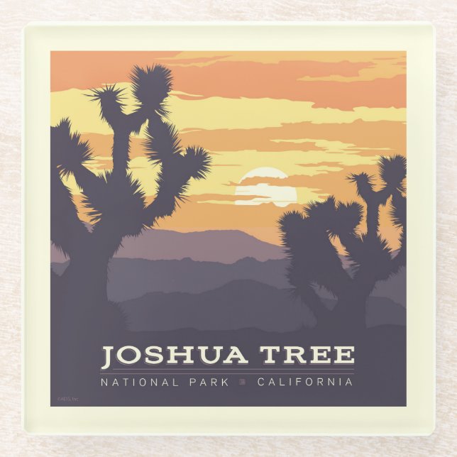 Posavasos De Vidrio Parque nacional Árbol de Joshua | California (Anverso)