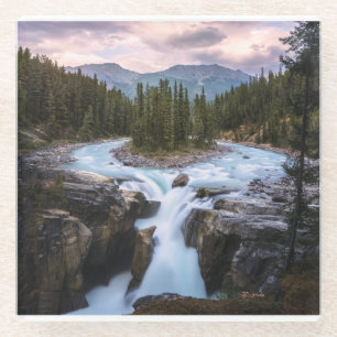 Posavasos De Vidrio Parque nacional de jaspe de Sunwapta Falls el  