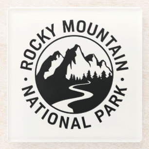 Posavasos De Vidrio Parque nacional de las Montañas Rocosas Emblem