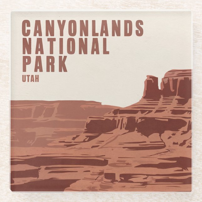 Posavasos De Vidrio Parque nacional de los Canyonlands Paisaje mínimo  (Anverso)