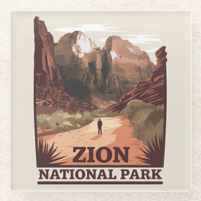 Posavasos De Vidrio Parque nacional de Zion (Anverso)