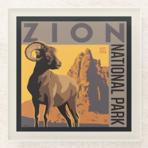 Posavasos De Vidrio Parque nacional de Zion Ram