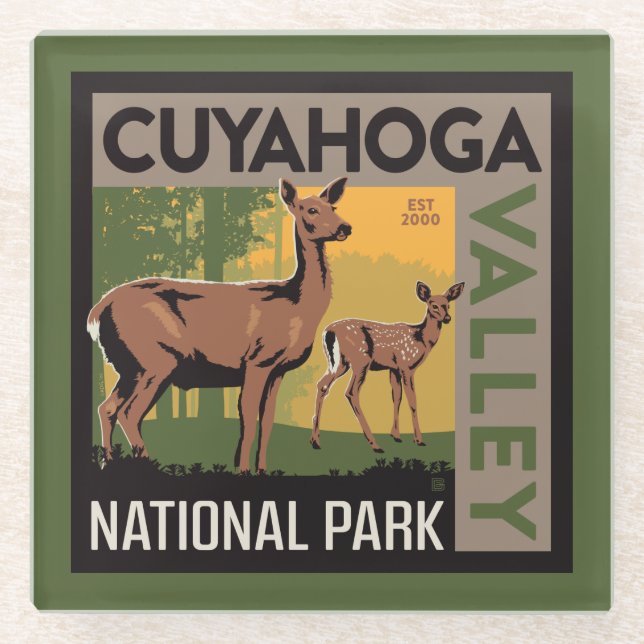 Posavasos De Vidrio Parque nacional del Valle de Cuyahoga | Ohio (Anverso)