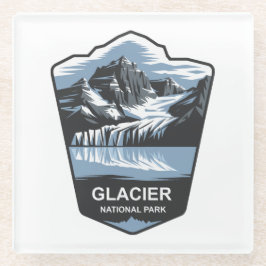Posavasos De Vidrio Parque nacional Glacier Emblem