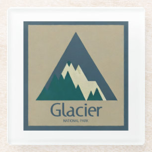 Posavasos De Vidrio Parque nacional Glacier Rustic