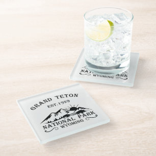 Posavasos De Vidrio Parque Nacional montañas Grand Teton Wyoming