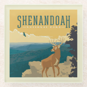 Posavasos De Vidrio Parque nacional Shenandoah   Deer