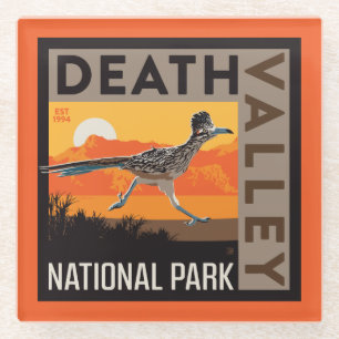 Posavasos De Vidrio Parque nacional Valle de la Muerte   Roadrunner