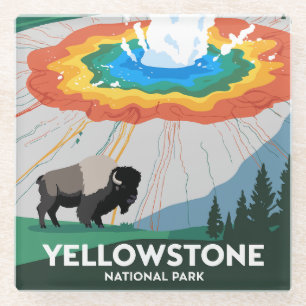 Posavasos De Vidrio Parque nacional Vivid Yellowstone