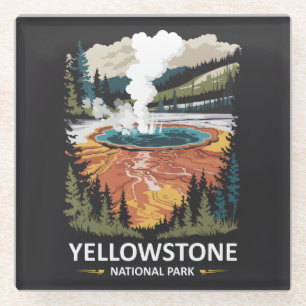 Posavasos De Vidrio Parque nacional Yellowstone Primavera caliente
