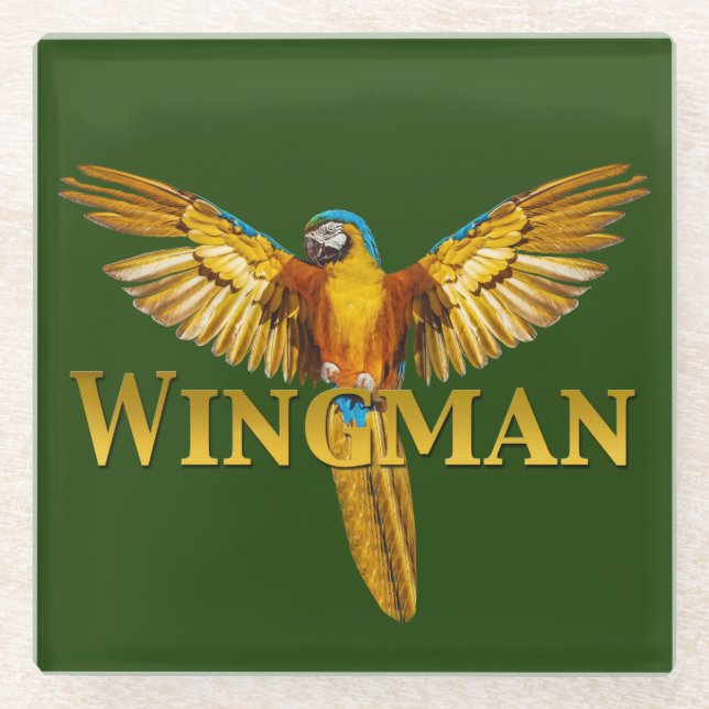 Posavasos De Vidrio Parrot Wingman (Anverso)