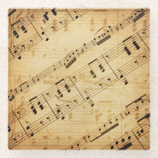 Posavasos De Vidrio Partición musical de época