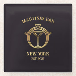 Posavasos De Vidrio Pasador de barras de Rótulo personalizado con nomb