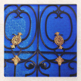 Posavasos De Vidrio Pasamanos de la puerta azul