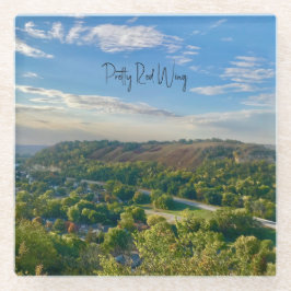 Posavasos De Vidrio Pasamanos de vidrio de ala roja bonito