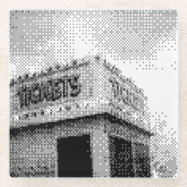 Posavasos De Vidrio pasamanos de vidrio de cabina de píxeles (Anverso)