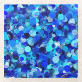 Posavasos De Vidrio Pasamanos de vidrio de punto azul