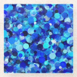 Posavasos De Vidrio Pasamanos de vidrio de punto azul