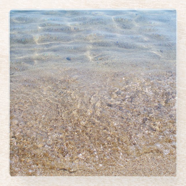 Posavasos De Vidrio Pascua de arena y playa (Anverso)