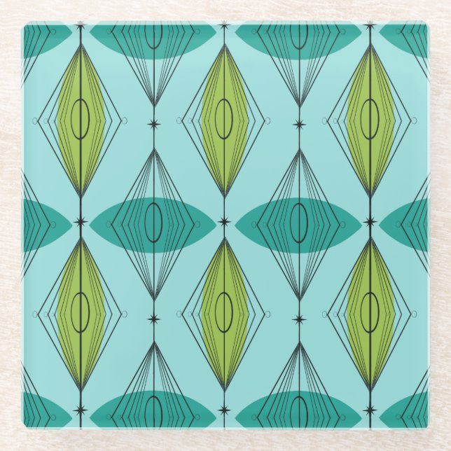 Posavasos De Vidrio Pascua de cristal de ogeo atómico y estallidos (Anverso)