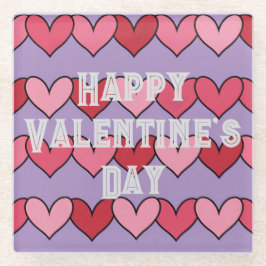 Posavasos De Vidrio Pascua de lavanda de los corazones rojos rosados e