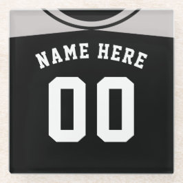 Posavasos De Vidrio Pascua de nombre y número, baloncesto gris