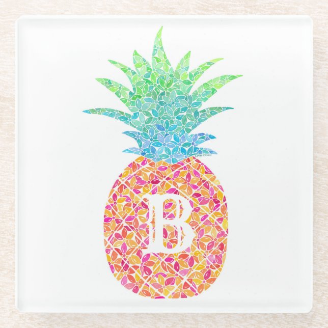 Posavasos De Vidrio Pascua de piña (Anverso)