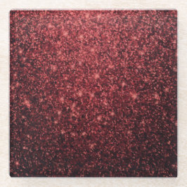 Posavasos De Vidrio Pascua de Purpurina rojo de Luxe Glam