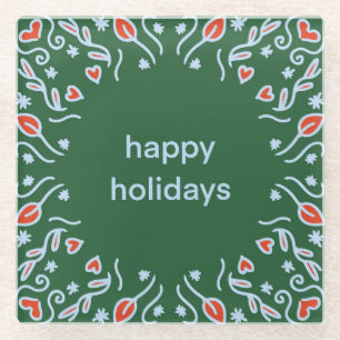 Posavasos De Vidrio Pascua de vacaciones de Green Happy