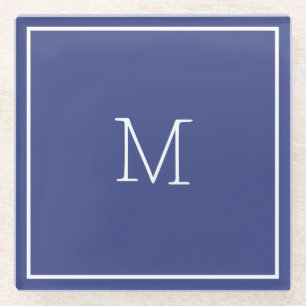 Posavasos De Vidrio Pascua de vidrio azul de pizarra oscura