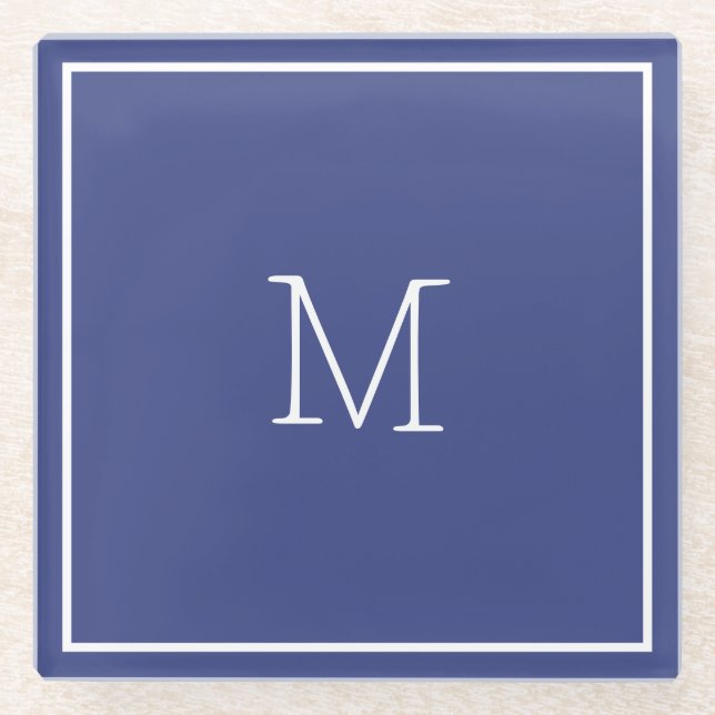 Posavasos De Vidrio Pascua de vidrio azul de pizarra oscura (Anverso)