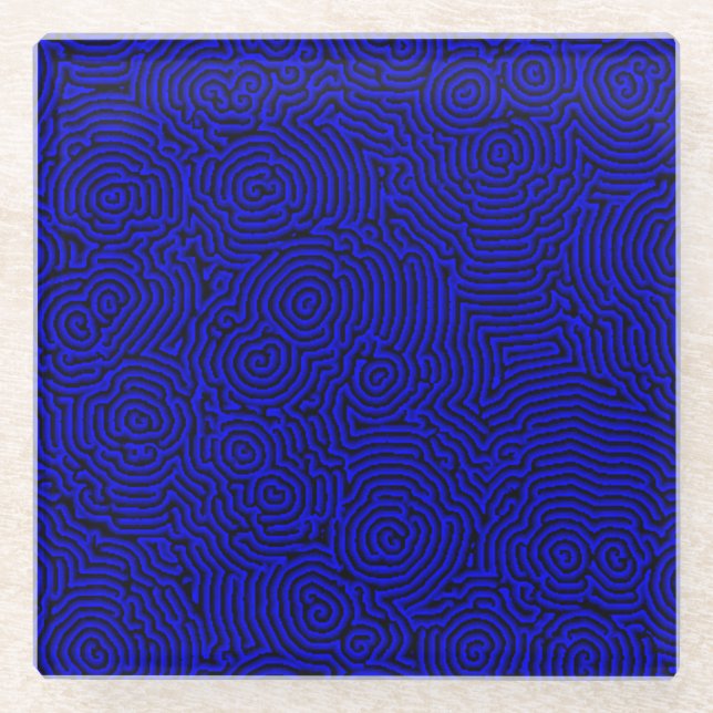 Posavasos De Vidrio Pascua de vidrio Blue Whorls (Anverso)