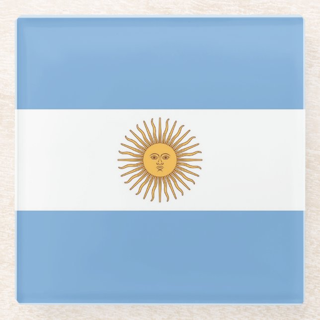 Posavasos De Vidrio Pascua de vidrio con bandera de Argentina (Anverso)