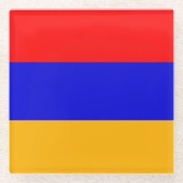 Posavasos De Vidrio Pascua de vidrio con bandera de Armenia