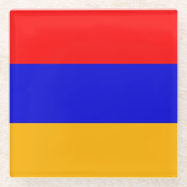 Posavasos De Vidrio Pascua de vidrio con bandera de Armenia (Anverso)