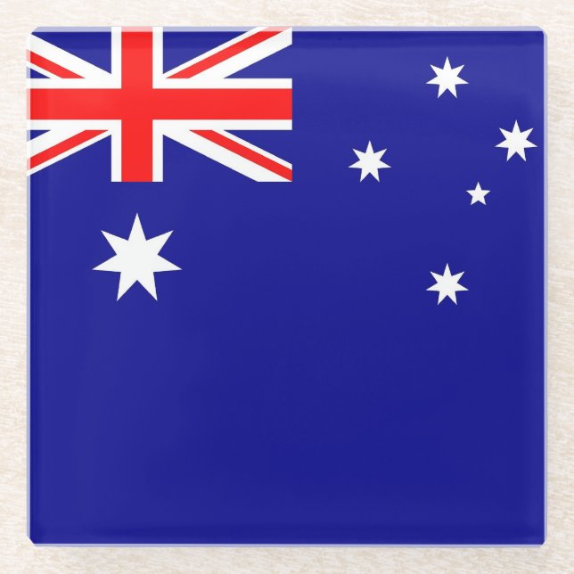 Posavasos De Vidrio Pascua de vidrio con bandera de Australia (Anverso)