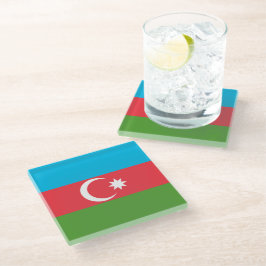 Posavasos De Vidrio Pascua de vidrio con bandera de Azerbaiyán