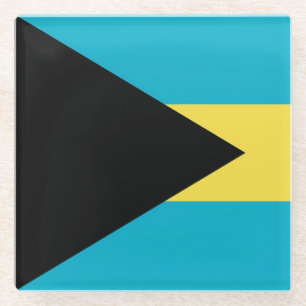Posavasos De Vidrio Pascua de vidrio con bandera de Bahamas
