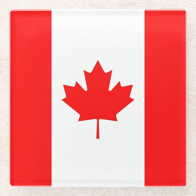 Posavasos De Vidrio Pascua de vidrio con bandera de Canadá (Anverso)