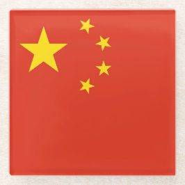 Posavasos De Vidrio Pascua de vidrio con bandera de China