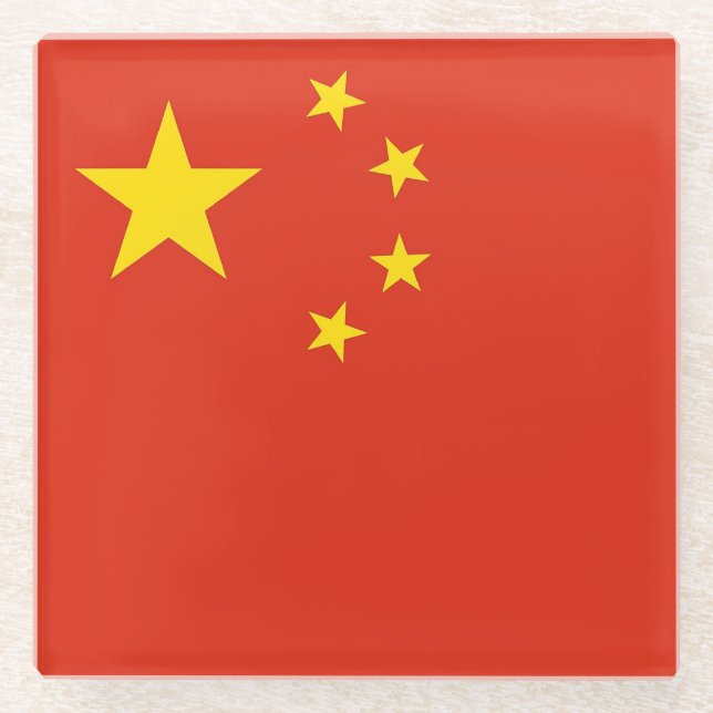Posavasos De Vidrio Pascua de vidrio con bandera de China (Anverso)