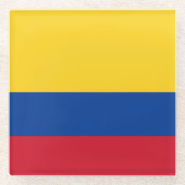 Posavasos De Vidrio Pascua de vidrio con bandera de Colombia