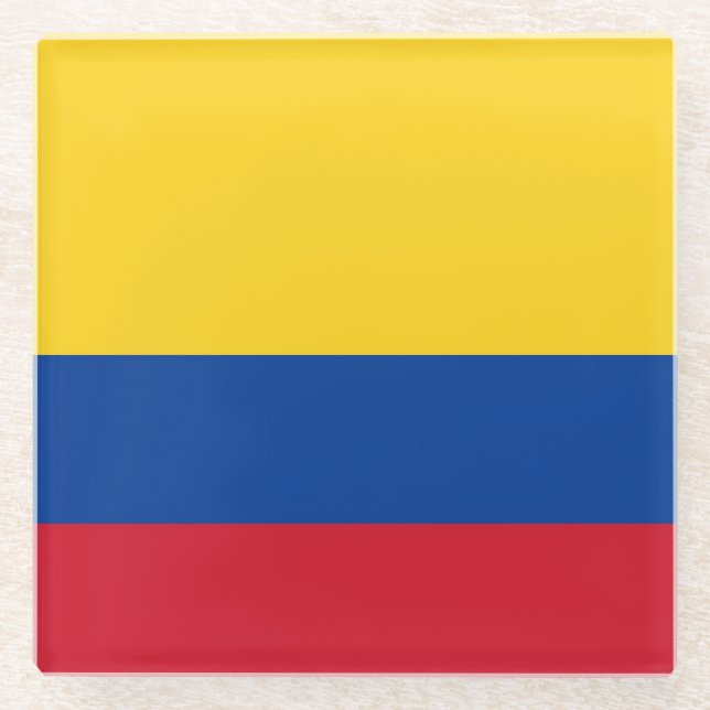 Posavasos De Vidrio Pascua de vidrio con bandera de Colombia (Anverso)