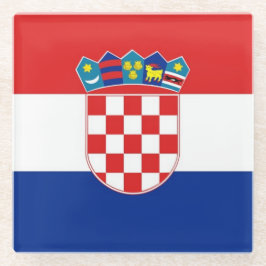 Posavasos De Vidrio Pascua de vidrio con bandera de Croacia