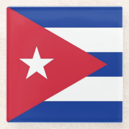 Posavasos De Vidrio Pascua de vidrio con bandera de Cuba