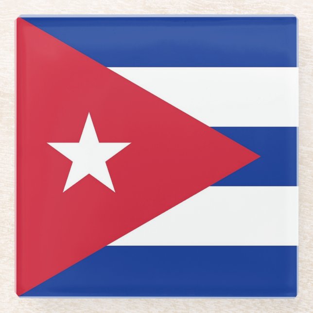 Posavasos De Vidrio Pascua de vidrio con bandera de Cuba (Anverso)