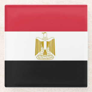 Posavasos De Vidrio Pascua de vidrio con bandera de Egipto